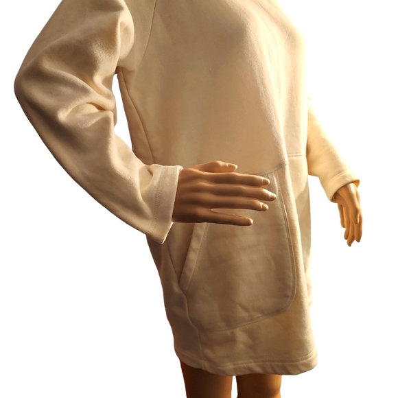 Cream Zara Sweat Shirt with pockets in front. LONG SLEVE SMALL - Picture 7 of 11